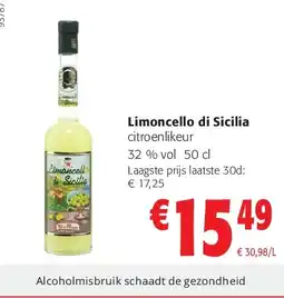 Colruyt Limoncello di Sicilia citroenlikeur 32 % vol 50 cl aanbieding