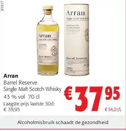 Colruyt Arran Barrel Reserve Single Malt Scotch Whisky aanbieding