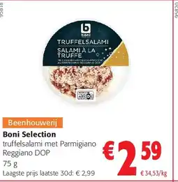 Colruyt Boni Selection truffelsalami met Parmigiano Reggiano DOP 75 g aanbieding