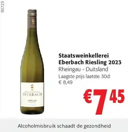 Colruyt Staatsweinkellerei Eberbach Riesling 2023 aanbieding