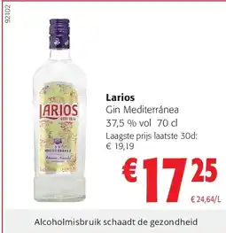 Colruyt Larios Gin Mediterránea 37,5 % vol 70 cl aanbieding