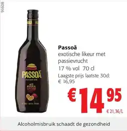Colruyt Passoã exotische likeur met passievrucht 17 % vol 70 cl aanbieding