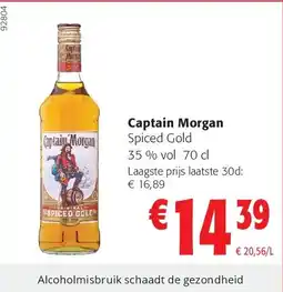 Colruyt Captain Morgan Spiced Gold 35 % vol 70 cl aanbieding