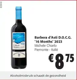 Colruyt Barbera d’Asti D.O.C.G. ‘16 Months’ 2023 aanbieding