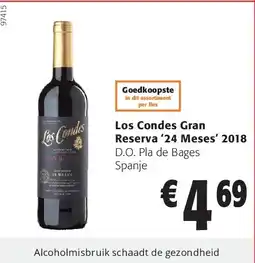 Colruyt Los Condes Gran Reserva ‘24 Meses’ 2018 aanbieding