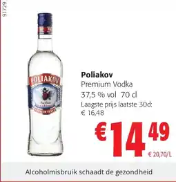 Colruyt Poliakov Premium Vodka 37,5 % vol 70 cl aanbieding