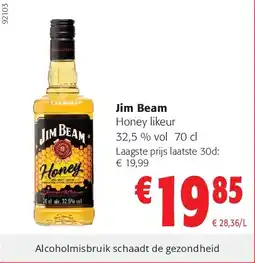 Colruyt Jim Beam Honey likeur 32,5 % vol 70 cl aanbieding