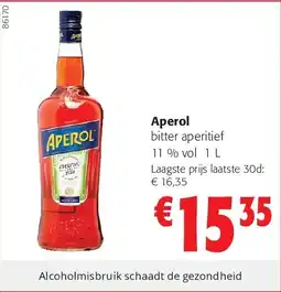 Colruyt Aperol bitter aperitief 11 % vol 1 L aanbieding