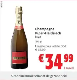 Colruyt Champagne Piper-Heidsieck brut 75 cl aanbieding
