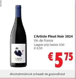 Colruyt L’Artiste Pinot Noir 2024 aanbieding