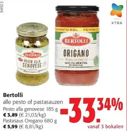 Colruyt Bertolli Pesto alla genovese 185 g aanbieding