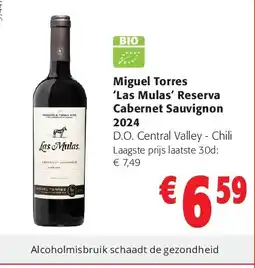 Colruyt Miguel Torres ‘Las Mulas’ Reserva Cabernet Sauvignon 2024 aanbieding