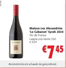 Colruyt Maison Les Alexandrins āLe Cabanonā Syrah 2024 aanbieding