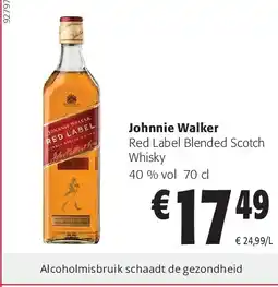 Colruyt Johnnie Walker Red Label Blended Scotch Whisky aanbieding