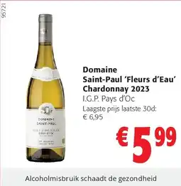 Colruyt Domaine Saint-Paul āFleurs dāEauā Chardonnay 2023 aanbieding