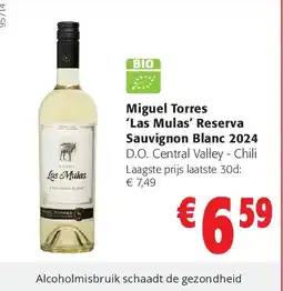 Colruyt Miguel Torres ‘Las Mulas’ Reserva Sauvignon Blanc 2024 aanbieding