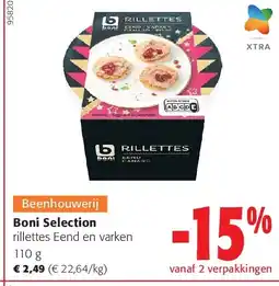 Colruyt Boni Selection rillettes Eend en varken 110 g aanbieding