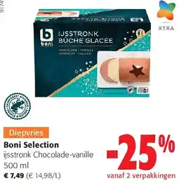 Colruyt Boni Selection ijsstronk Chocolade-vanille 500 ml aanbieding