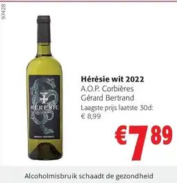Colruyt Hérésie wit 2022 aanbieding