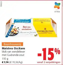 Colruyt Maistres Occitans blok van eendelever met Guérande-zout 110 g aanbieding