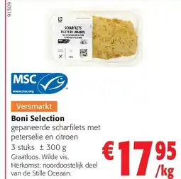 Colruyt Boni Selection gepaneerde scharfilets met peterselie en citroen 3 stuks ± 300 g aanbieding