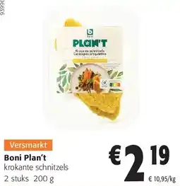 Colruyt Boni Plan’t krokante schnitzels 2 stuks 200 g aanbieding