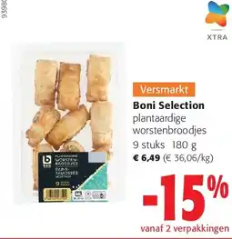 Colruyt Boni Selection plantaardige worstenbroodjes 9 stuks aanbieding