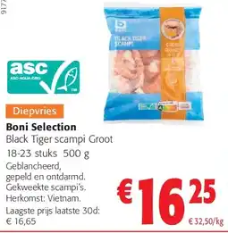 Colruyt Boni Selection Black Tiger scampi Groot aanbieding