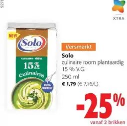 Colruyt Solo culinaire room plantaardig aanbieding