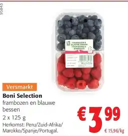 Colruyt Boni Selection frambozen en blauwe bessen 2 x 125 g aanbieding