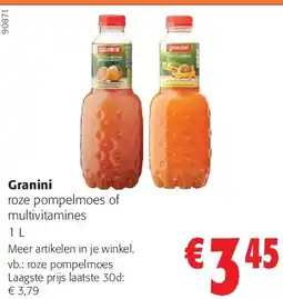 Colruyt Granini roze pompelmoes of multivitamines 1 aanbieding