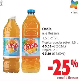 Colruyt Oasis Tropical zonder suiker 1,5 L aanbieding