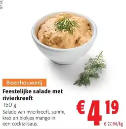 Colruyt Feestelijke salade met rivierkreeft 150 g aanbieding