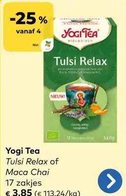 Bio Planet Yogi Tea Tulsi Relax of Maca Chai aanbieding