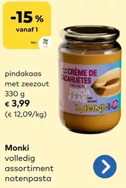 Bio Planet Monki pindakaas met zeezout aanbieding