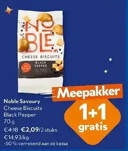 OKay Noble Savoury Cheese Biscuits Black Pepper 70 g aanbieding