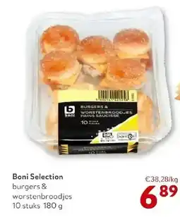 OKay Boni Selection burgers & worstenbroodjes 10 stuks 180 g aanbieding