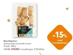 OKay Boni Selection plantaardige worstenbroodjes 9 stuks 180 g aanbieding