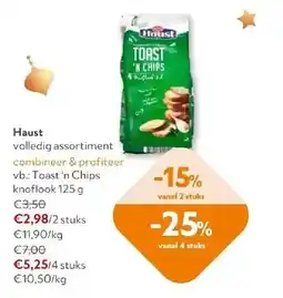 OKay Haust Toast 'n Chips knoflook 125 g aanbieding