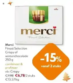 OKay Merci Finest Selection Crispy of winterchocolade 250 g aanbieding
