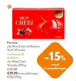 OKay Ferrero alle Mon Chéri of Rocher aanbieding