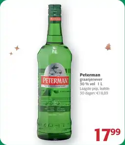 Comarkt Peterman graanjenever 30% vol aanbieding