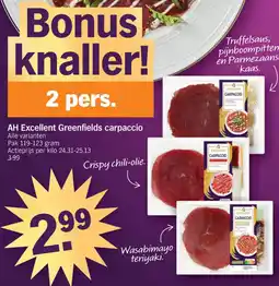 Albert Heijn AH Excellent Greenfields carpaccio aanbieding