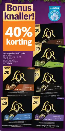 Albert Heijn L'OR capsules 10-20 stuks aanbieding