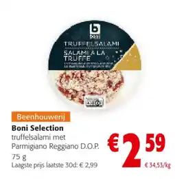 Colruyt Boni Selection truffelsalami met Parmigiano Reggiano D.O.P. aanbieding