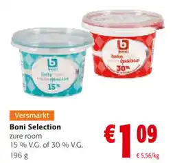 Colruyt Boni Selection zure room 15% VG of 30% VG aanbieding
