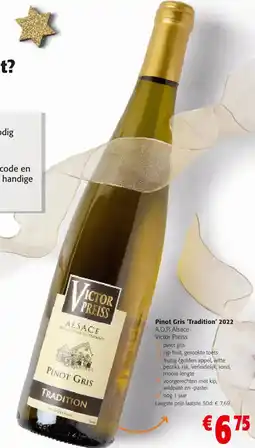 Colruyt Pinot Gris 'Tradition' 2022 aanbieding