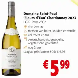 Colruyt Domaine Saint-Paul 'Fleurs d'Eau' Chardonnay 2023 aanbieding