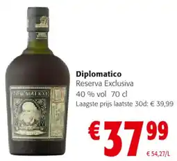Colruyt Diplomatico Reserva Exclusiva 40% vol aanbieding