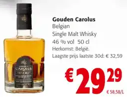 Colruyt Gouden Carolus Belgian Single Malt Whisky 46% vol aanbieding